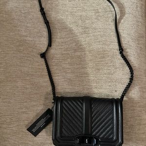 Brand New Rebecca Minkoff Black Chevron Crossbody